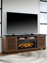 Orleans Furniture - Ashley Furniture - Kallari 84" TV Stand with Electric Fireplace - 84" TV Stand with Electric Fireplace / Warm Brown/Black - W737W1